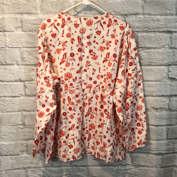 NWT Grace Atwood The Drop Ivory Floral Blouse XXL - Picture 9 of 13